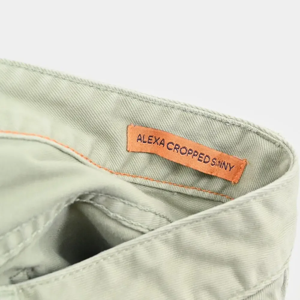 Tory‎ Burch Jeans Womens Size 28 Alexa Cropped Skinny Leg Green Mid Rise Denim